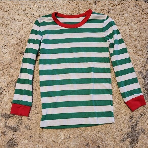 Coral Bee toddler green/white striped Christmas pajamas - Picture 2 of 9